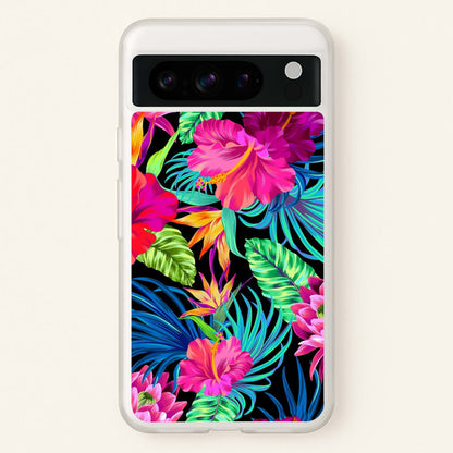 Colourful Hibiscus Pattern  -  Phone Case for Google Pixel 8 Pro