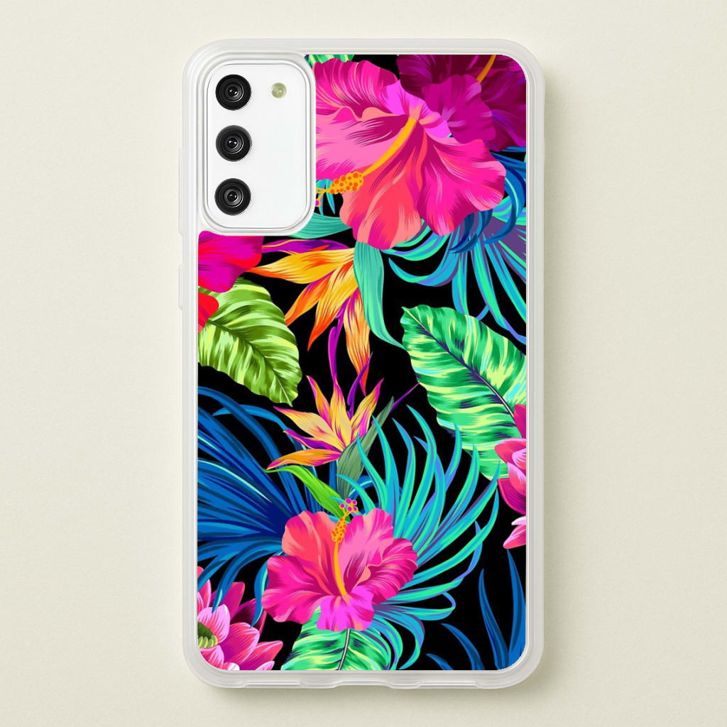 Colourful Hibiscus Pattern  -  Phone Case for Galaxy S20