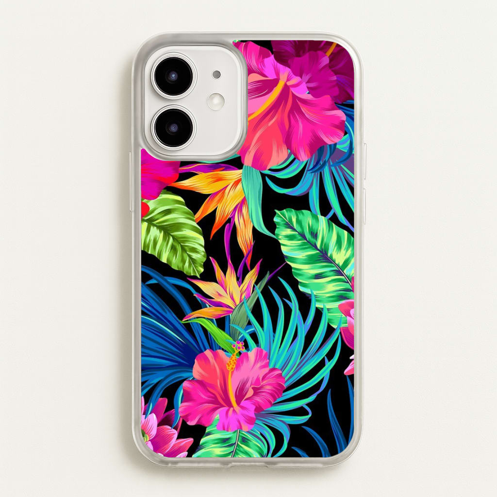 Colourful Hibiscus Pattern  -  Phone Case for iPhone 12 Mini