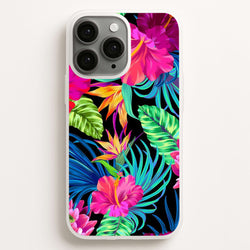 Colourful Hibiscus Pattern  -  Phone Case for iPhone 12 Pro Max
