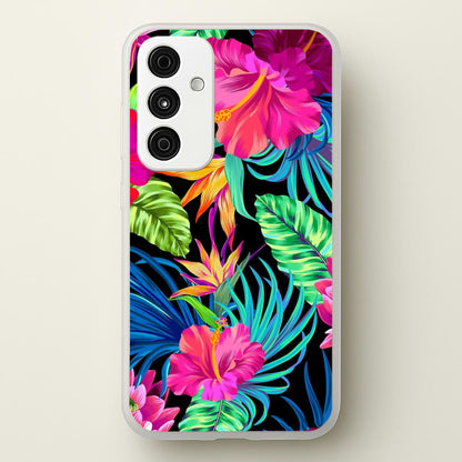 Colourful Hibiscus Pattern  -  Phone Case for Galaxy A35