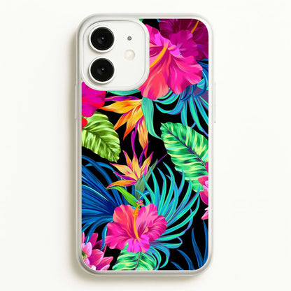 Colourful Hibiscus Pattern  -  Phone Case for iPhone 11