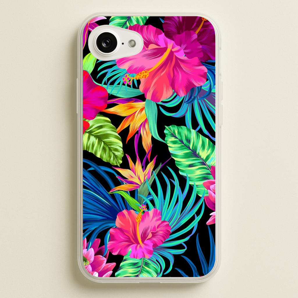 Colourful Hibiscus Pattern  -  Phone Case for iPhone 16e
