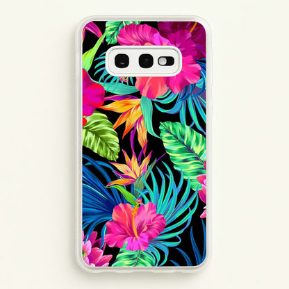 Colourful Hibiscus Pattern  -  Phone Case for Galaxy S10e