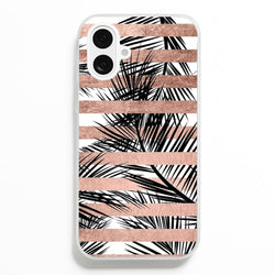 Rose Gold Tropical Palm Leaf Pattern Phone Case