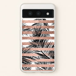 Rose Gold Tropical Palm Leaf Pattern  -  Phone Case for Google Pixel 8a