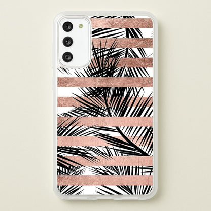 Rose Gold Tropical Palm Leaf Pattern  -  Phone Case for Galaxy S20FE