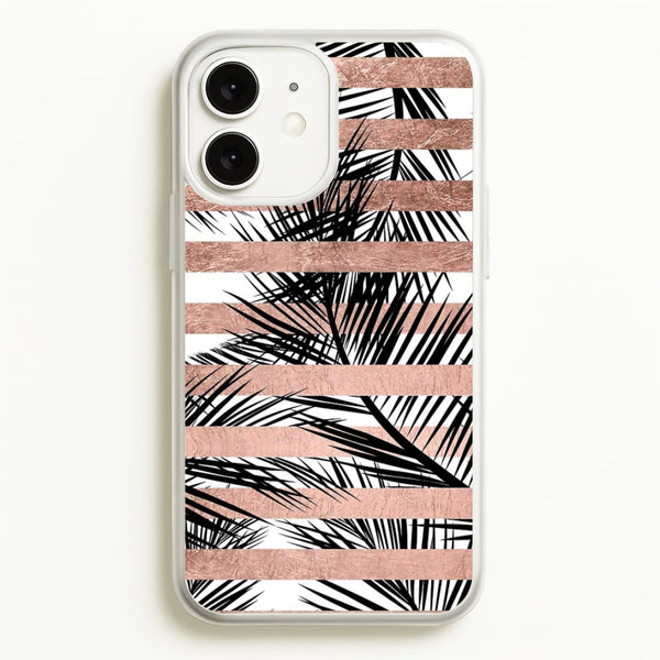 Rose Gold Tropical Palm Leaf Pattern  -  Phone Case for iPhone 11