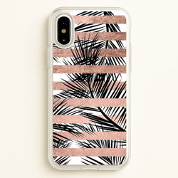 Rose Gold Tropical Palm Leaf Pattern  -  Phone Case for iPhone X / XS
