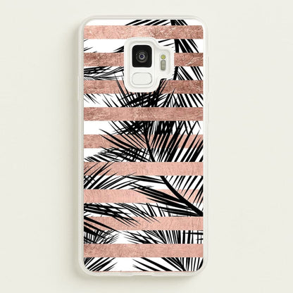 Rose Gold Tropical Palm Leaf Pattern  -  Phone Case for Galaxy S9