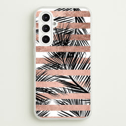 Rose Gold Tropical Palm Leaf Pattern  -  Phone Case for Galaxy A16