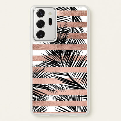 Rose Gold Tropical Palm Leaf Pattern  -  Phone Case for Galaxy Note 20 Ultra