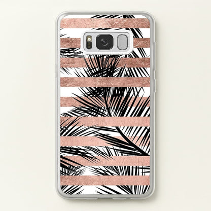 Rose Gold Tropical Palm Leaf Pattern  -  Phone Case for Galaxy S8