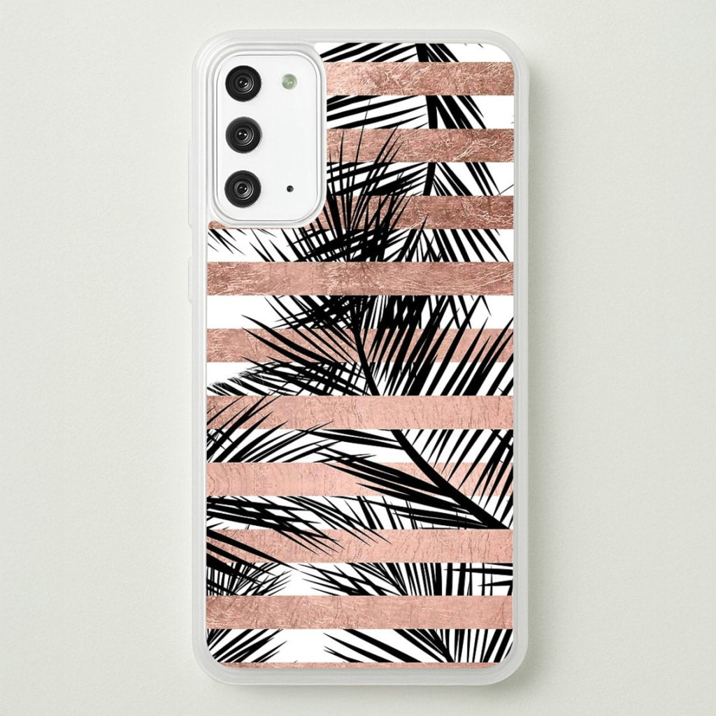 Rose Gold Tropical Palm Leaf Pattern  -  Phone Case for Galaxy Note 20