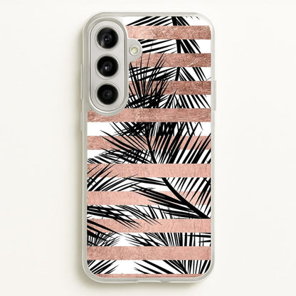 Rose Gold Tropical Palm Leaf Pattern  -  Phone Case for Galaxy A56