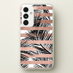 Rose Gold Tropical Palm Leaf Pattern  -  Phone Case for Galaxy A15