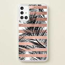 Rose Gold Tropical Palm Leaf Pattern  -  Phone Case for Galaxy A71