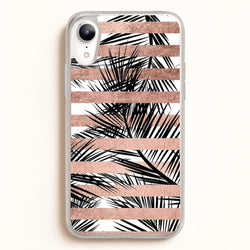 Rose Gold Tropical Palm Leaf Pattern  -  Phone Case for iPhone XR