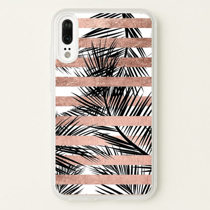 Rose Gold Tropical Palm Leaf Pattern  -  Phone Case for Huawei P20