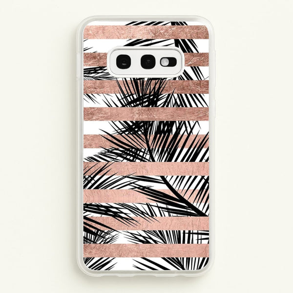 Rose Gold Tropical Palm Leaf Pattern  -  Phone Case for Galaxy S10e
