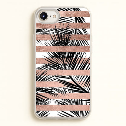Rose Gold Tropical Palm Leaf Pattern  -  Phone Case for iPhone 6 / 7 / 8 / SE