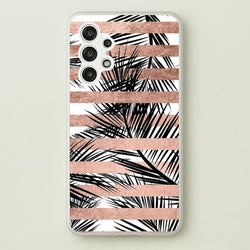 Rose Gold Tropical Palm Leaf Pattern  -  Phone Case for Galaxy A13