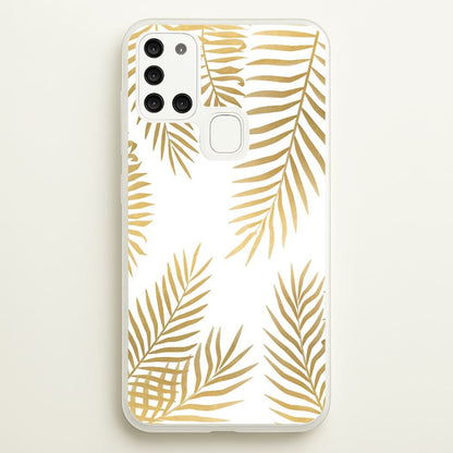 Gold Palm Leaf Pattern  -  Phone Case for Galaxy A21s