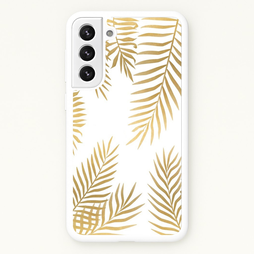 Gold Palm Leaf Pattern  -  Phone Case for Galaxy S22 Plus
