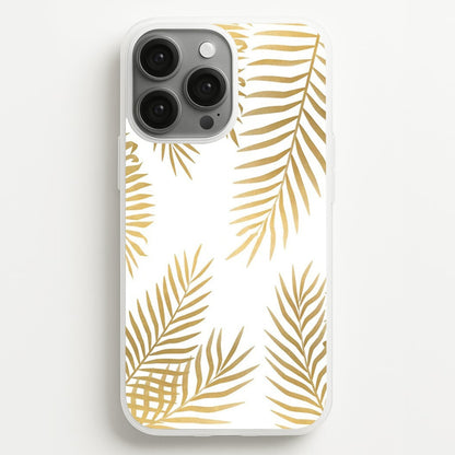 Gold Palm Leaf Pattern  -  Phone Case for iPhone 13 Pro Max