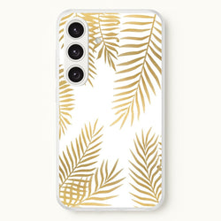 Gold Palm Leaf Pattern  -  Phone Case for Galaxy S25