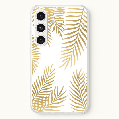 Gold Palm Leaf Pattern  -  Phone Case for Galaxy S25