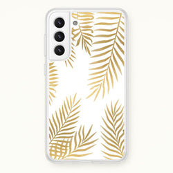 Gold Palm Leaf Pattern  -  Phone Case for Galaxy S21 Plus