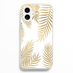 Gold Palm Leaf Pattern Phone Case