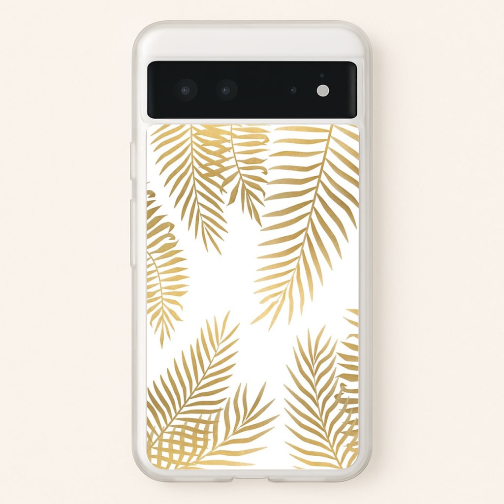 Gold Palm Leaf Pattern  -  Phone Case for Google Pixel 6