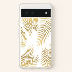 Gold Palm Leaf Pattern  -  Phone Case for Google Pixel 6