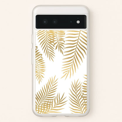 Gold Palm Leaf Pattern  -  Phone Case for Google Pixel 6