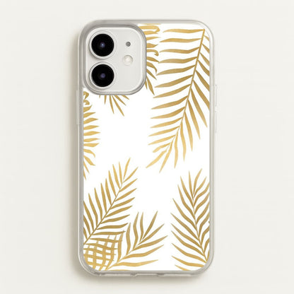Gold Palm Leaf Pattern  -  Phone Case for iPhone 12 / 12 Pro