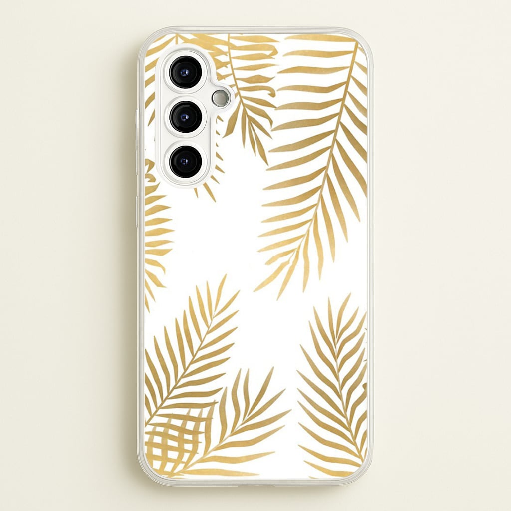 Gold Palm Leaf Pattern  -  Phone Case for Galaxy A54