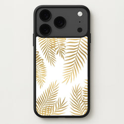 Gold Palm Leaf Pattern Phone Case for iPhone 17 Pro Max