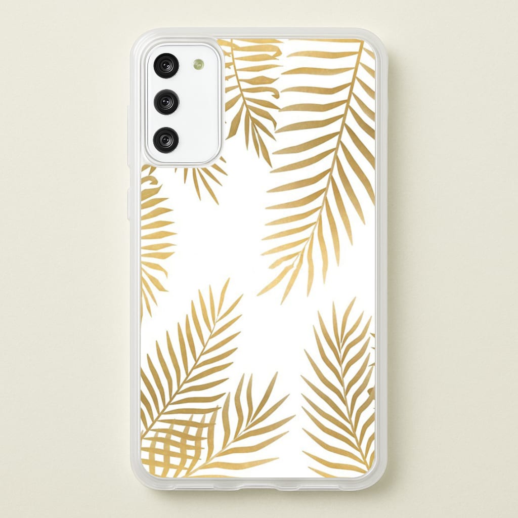 Gold Palm Leaf Pattern  -  Phone Case for Galaxy S20FE