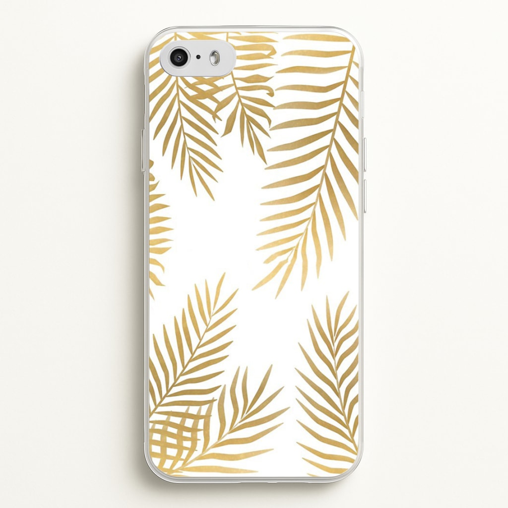 Gold Palm Leaf Pattern  -  Phone Case for iPhone 5 / 5s / SE 2016