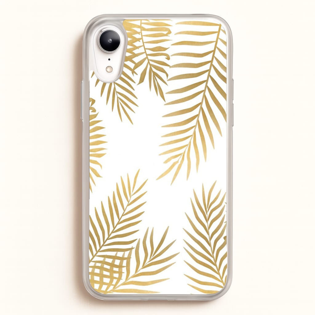 Gold Palm Leaf Pattern  -  Phone Case for iPhone XR