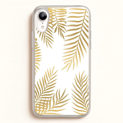Gold Palm Leaf Pattern  -  Phone Case for iPhone XR