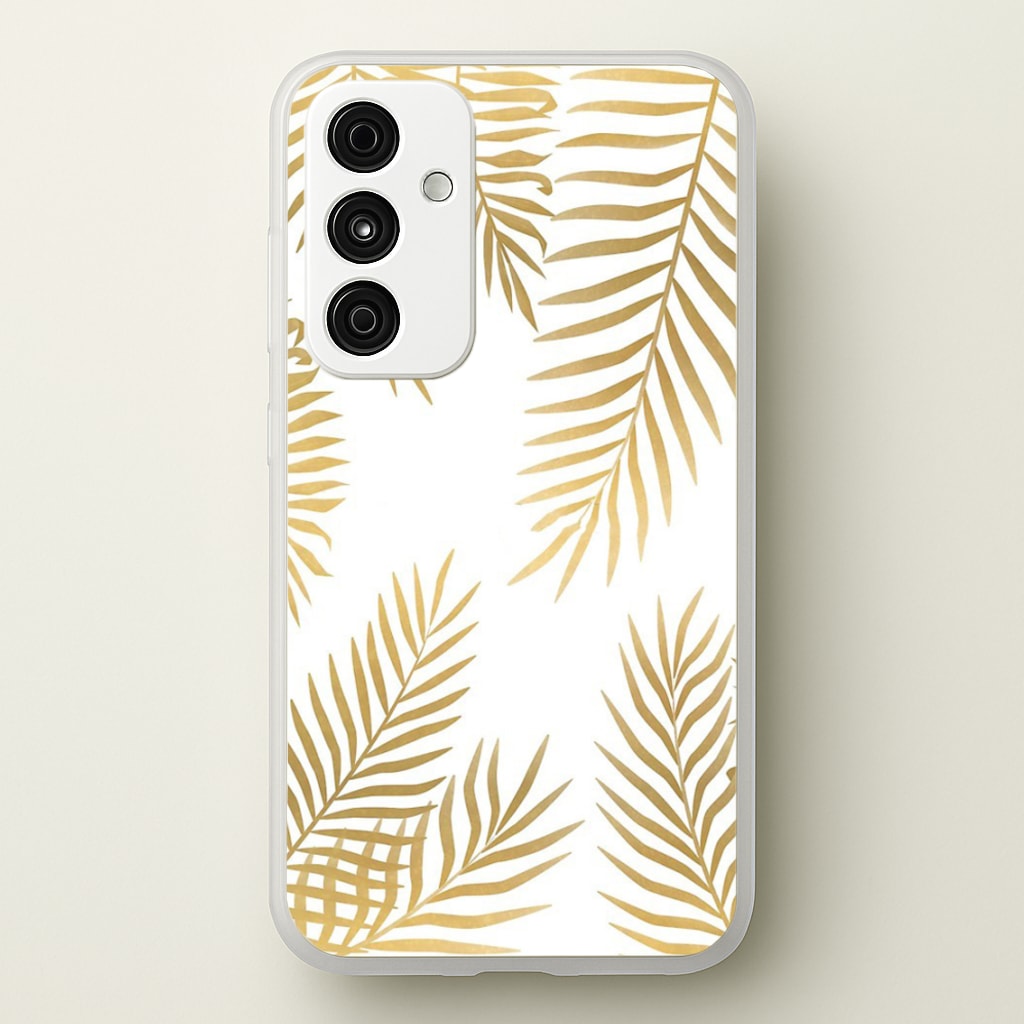 Gold Palm Leaf Pattern  -  Phone Case for Galaxy A55