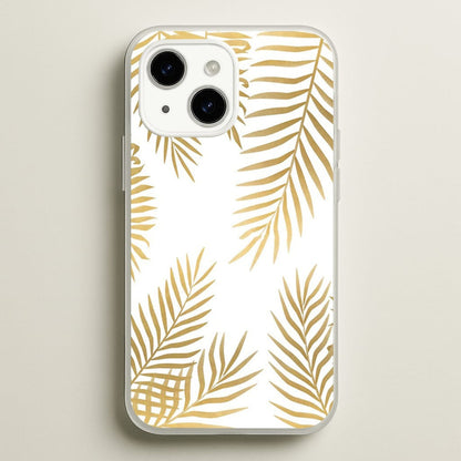 Gold Palm Leaf Pattern  -  Phone Case for iPhone 15