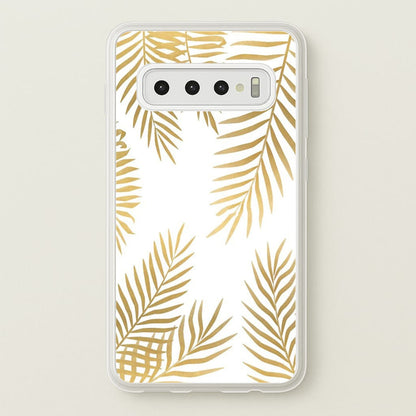 Gold Palm Leaf Pattern  -  Phone Case for Galaxy S10