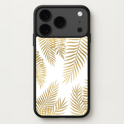 Gold Palm Leaf Pattern Phone Case for iPhone 17 Pro