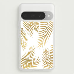 Gold Palm Leaf Pattern Phone Case for Google Pixel 10 Pro XL