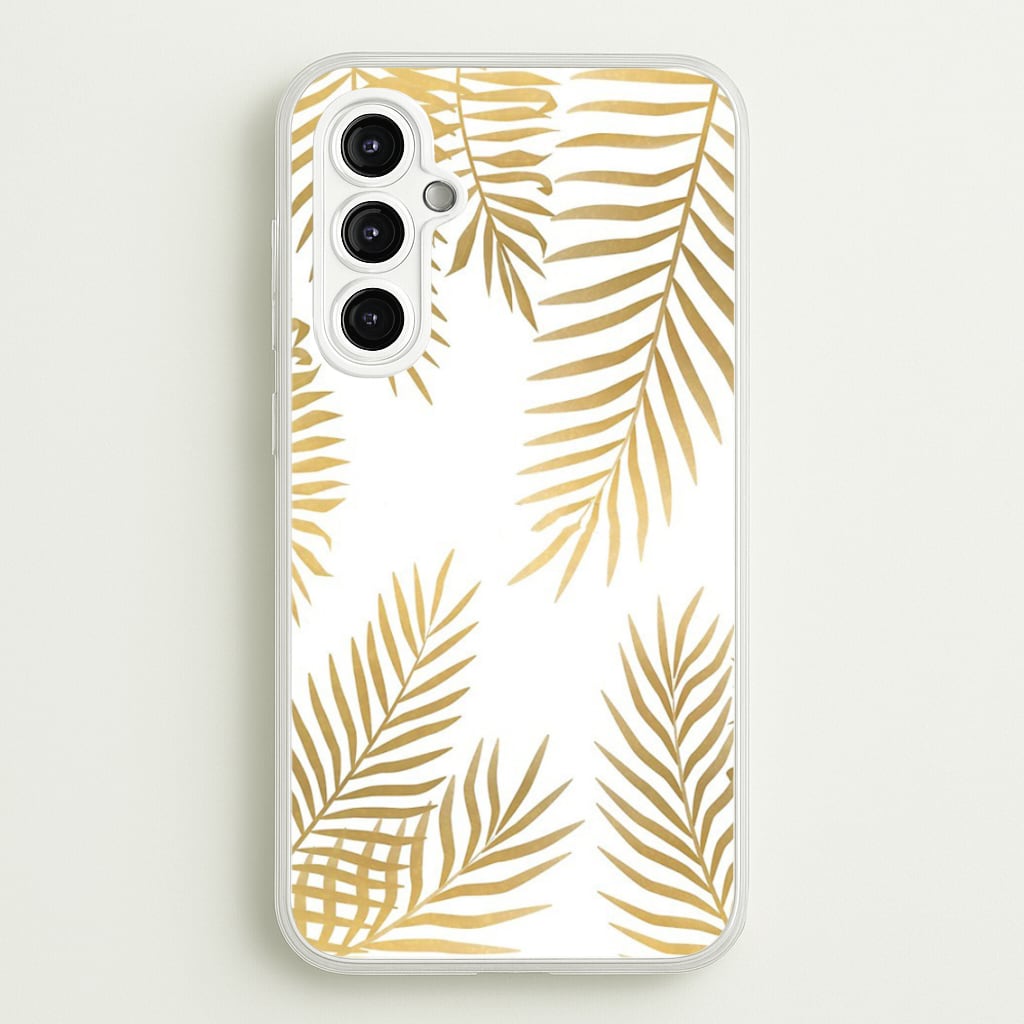 Gold Palm Leaf Pattern  -  Phone Case for Galaxy A14