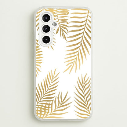 Gold Palm Leaf Pattern  -  Phone Case for Galaxy A14